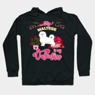 My Maltese Is My Valentine - Dog Lover Gifts For Dog Moms And Any Maltese owners Hoodie